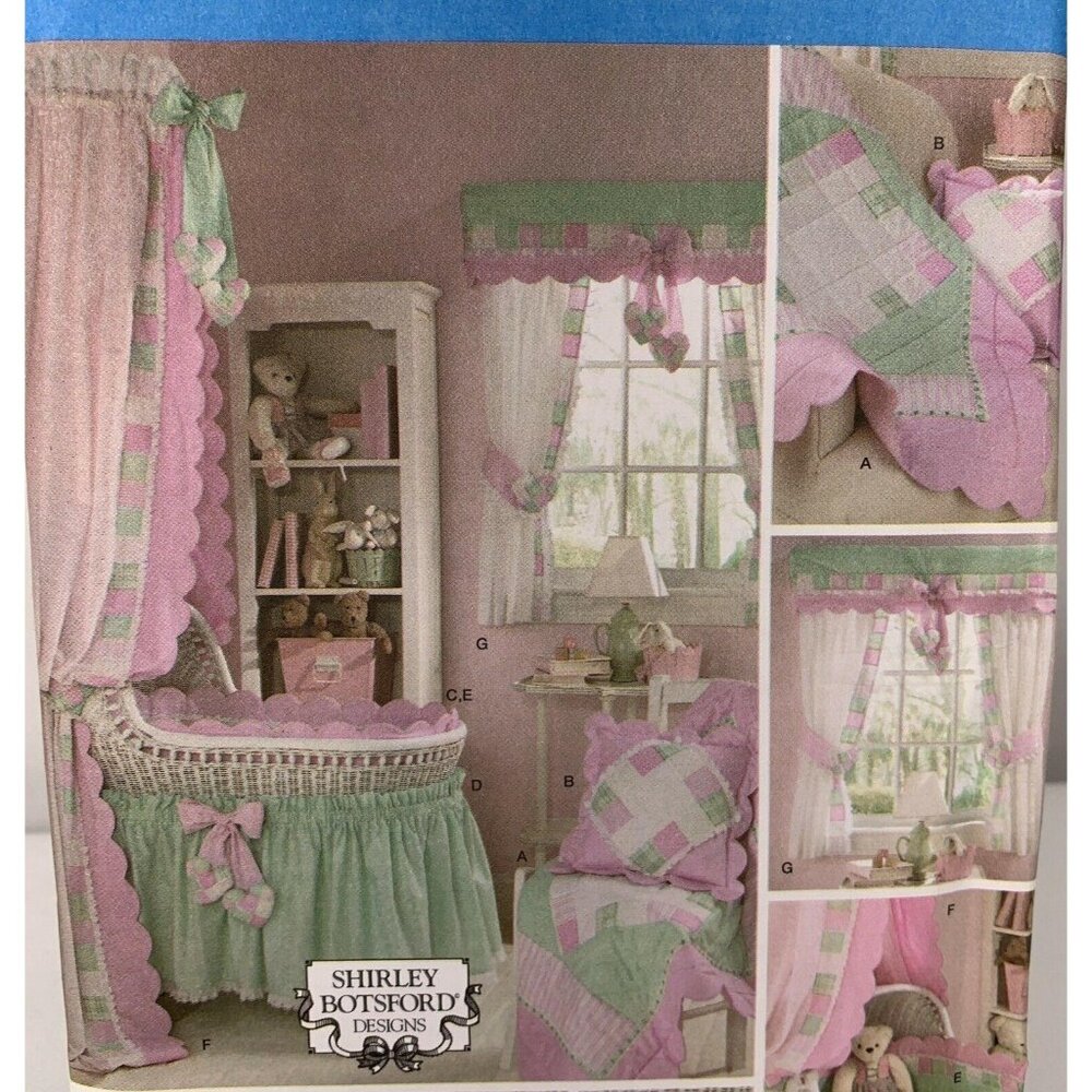 Baby Bedding Nursery Curtains Quilt Pattern Simplicity 3729 S Botsford Uncut